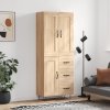 Skříň highboard dub sonoma 69,5 x 34 x 180 cm kompozitní dřevo 3200036