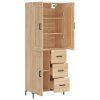 Skříň highboard dub sonoma 69,5 x 34 x 180 cm kompozitní dřevo 3200004
