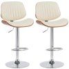 Sada 2× barová židle Clawson s opěradlem – koženka
