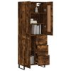 Skříň highboard kouřový dub 69,5 x 34 x 180 cm kompozitní dřevo 3200030
