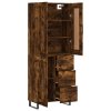 Skříň highboard kouřový dub 69,5 x 34 x 180 cm kompozitní dřevo 3200030