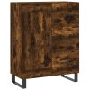 Skříň highboard kouřový dub 69,5 x 34 x 180 cm kompozitní dřevo 3200030