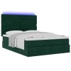 Osmanský rám postele s matracemi tmavě zelená 140x200cm samet 3314399