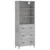 Skříň highboard betonově šedá 69,5x34x180 cm kompozitní dřevo 3189401