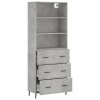 Skříň highboard betonově šedá 69,5x34x180 cm kompozitní dřevo 3189401