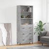 Skříň highboard betonově šedá 69,5x34x180 cm kompozitní dřevo 3189401