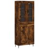 Skříň highboard kouřový dub 69,5 x 34 x 180 cm kompozitní dřevo 3198358