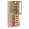 Skříň highboard dub sonoma 69,5 x 34 x 180 cm kompozitní dřevo 3198692