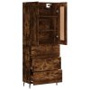 Skříň highboard kouřový dub 69,5 x 34 x 180 cm kompozitní dřevo 3199766