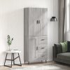 Skříň highboard šedá sonoma 69,5 x 34 x 180 cm kompozitní dřevo 3196033