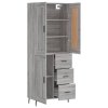 Skříň highboard šedá sonoma 69,5 x 34 x 180 cm kompozitní dřevo 3200023