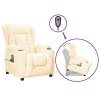 Zvedací masážní křeslo krémové umělá kůže 3093453