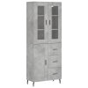 Skříň highboard betonově šedá 69,5x34x180 cm kompozitní dřevo 3198677