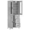 Skříň highboard betonově šedá 69,5x34x180 cm kompozitní dřevo 3198677
