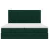 Osmanský rám postele s matrací tmavě zelená 200x200cm samet 3313817
