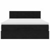 Osmanský rám postele s matrací černá 140x200cm samet 3312628