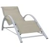 Zahradní lehátko textilen a hliník krémové 310535