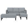 Set pohovek s polštářem 2 pcs Světle šedá Polyester 3329252