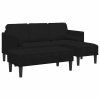 Set pohovek s polštářem 2 pcs Černá Polyester 3329270