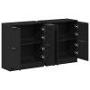 Servírovací skříň 2 pcs Černý dub 60 x 30 x 70 cm 3333073