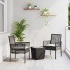 Zahradní bistro set 3 pcs Černá polyratan 3334955