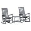 Houpací křeslo 3 pcs Světle šedá Polyethylen 3335817