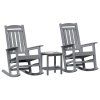 Houpací křeslo 3 pcs Světle šedá Polyethylen 3335817