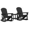 Zahradní lounge set 3 pcs Černá HDPE 3335840