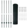 Plot s sloupkem Zelená 1,2 x 10 m Ocel a PVC 3335968