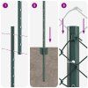 Plot s sloupkem Zelená 1 x 25 m Ocel a PVC 3336248