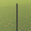 Plot s sloupkem Šedá 1,6 x 25 m Ocel a PVC 3336873