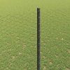 Plot s sloupkem Šedá 1,6 x 50 m Ocel a PVC 3336912