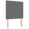 Postel s boxspringem s čelo Světle šedá a bílá 90 x 200 cm 3337539