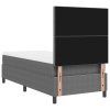 Postel s boxspringem s čelo Světle šedá a bílá 90 x 200 cm 3337539