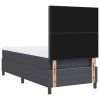 Postel s boxspringem s čelo Tmavě šedá a bílá 100 x 200 cm 3337544