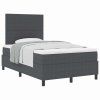 Postel s boxspringem s čelo Tmavě šedá a bílá 120 x 190 cm 3337548