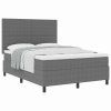 Postel s boxspringem s čelo Světle šedá a bílá 140 x 190 cm 3337555