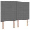 Postel s boxspringem s čelo Světle šedá a bílá 140 x 190 cm 3337555