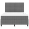 Postel s boxspringem s čelo Světle šedá a bílá 140 x 190 cm 3337555