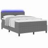 LED box pružinová postel s čelo Světle šedá a bílá 140 x 190 cm 3337599