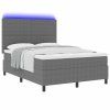 LED box pružinová postel s čelo Světle šedá a bílá 140 x 200 cm 3337647