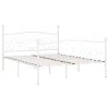 Rám postele s laťkovým roštem bílý kov 200 x 200 cm 284453