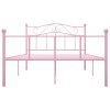 Rám postele růžový kov 120 x 200 cm 284539