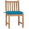 Zahradní židle 4 ks s poduškami masivní teak 3073107