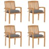 Stohovací zahradní židle s poduškami 4 ks masivní teak 3073256