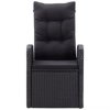 7dílný zahradní jídelní set s poduškami černý 3099495