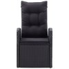 7dílný zahradní jídelní set s poduškami černý 3099503