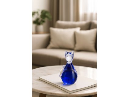 sklenena kocka modra