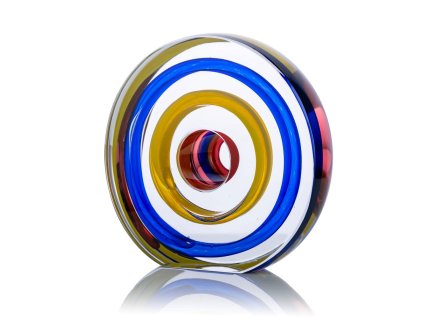 skleneny objekt ring blue red