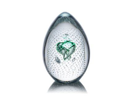 sklenena dekorace egg green